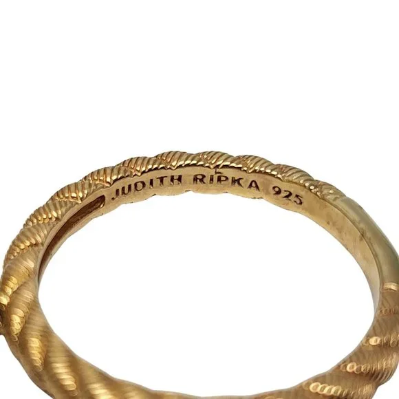 Judith Ripka Gold Over Sterling Silver CZ Dangle Ball Ring Size 11 #17002